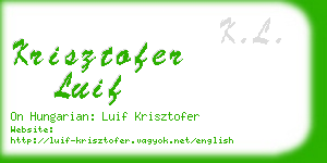 krisztofer luif business card